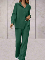 2-delige dames lounge set - stijlvolle en ontspannen blouse met broek voor casual avonden