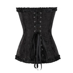 Brocade corset voor dames - verfijnd zwart corset met kantdetails