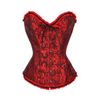 Brocade corset voor dames - verfijnd zwart corset met kantdetails