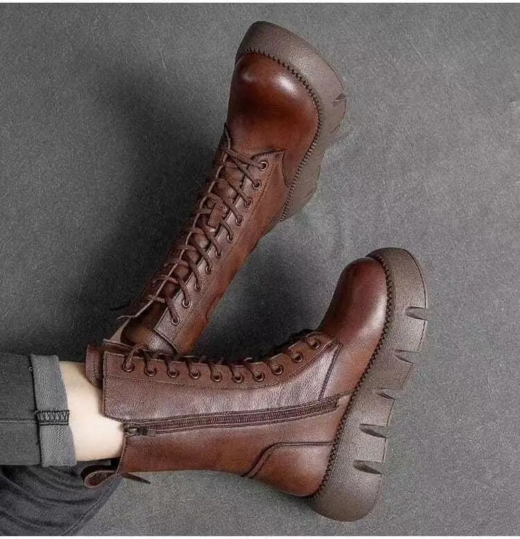 Veter combat boots - dameslaarzen met chunky zool - Bakkermode.nl