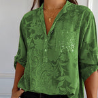 Dames lichtgewicht blouse met lange mouwen - elegante bloemenprint