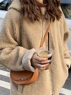 Omkeerbare dames fleece parka - warme winterjas - Bakkermode.nl