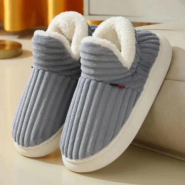 Warme pluchen pantoffels dames - zachte comfortabele slippers voor thuis - Bakkermode.nl