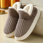 Warme pluchen pantoffels dames - zachte comfortabele slippers voor thuis - Bakkermode.nl
