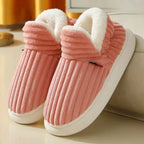 Warme pluchen pantoffels dames - zachte comfortabele slippers voor thuis - Bakkermode.nl