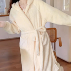 Beige dikke gezellige pyjama set - luxe loungewear voor dames