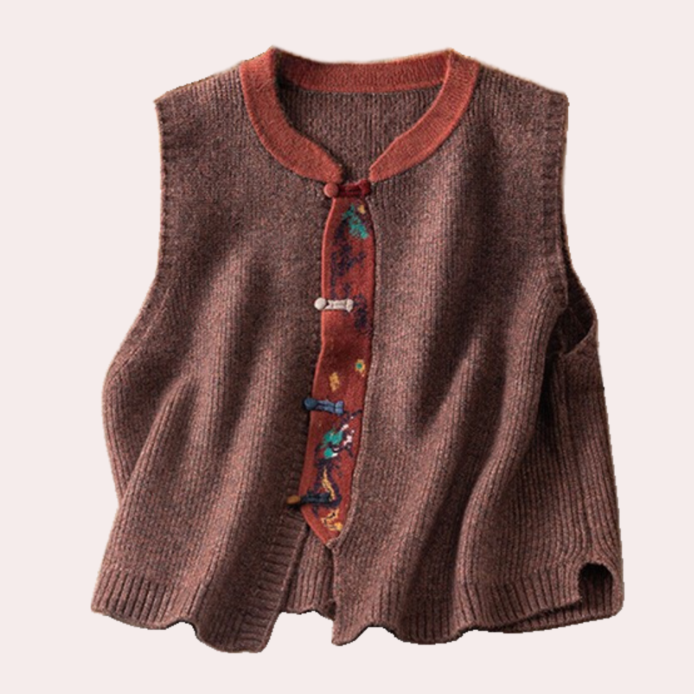 Garen gebreide mouwloze vest - elegante dames cardigan