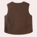 Sherpa vest - trendy knoop-up vest voor dames