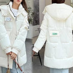 Dames winterparka - geïsoleerde lange blauwe jas met praktische zakken