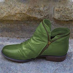 Leren enkelboots - stijlvolle dames zip-up booties