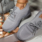 Dames lichte mesh sneakers - trendy veterschoenen voor sport en vrijetijd