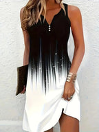 Dames casual v-hals shift jurk - elegante, lichte stof voor dagelijks gebruik