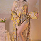 Kimono-jas - elegante groene dames loungekleding