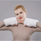 Synthetische bont fingerloze handschoenen - warm en trendy handwear voor dames