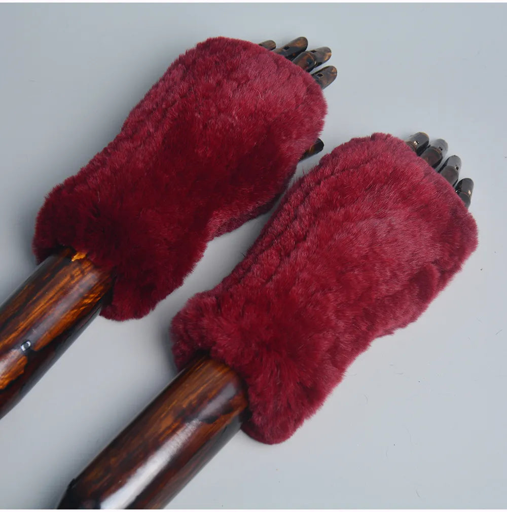 Synthetische bont fingerloze handschoenen - warm en trendy handwear voor dames