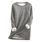 Dames fleece fleece pullover - zachte en gezellige langekousen top