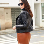 Leren bikerjack - stijlvolle damesoutwear