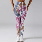 Dames tie-dye leggings - ademende high-waisted sportbroeken