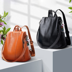 Dames leren rugzak - stijlvolle anti-diefstal tas voor dagelijks gebruik, chique ontwerp, praktisch & veilig