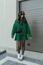 2-delige gebreide set - dames trui en rok met relaxte pasvorm - Bakkermode.nl