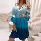 Dames casual bloemenprint jurk met v-hals - zachte stof, voor zomerse uitjes